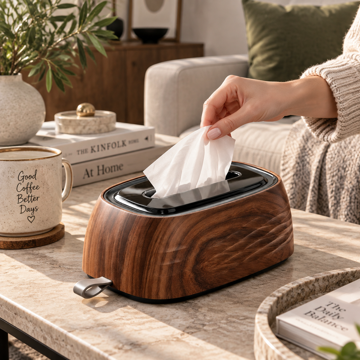 Walnut Tissue Box Holder