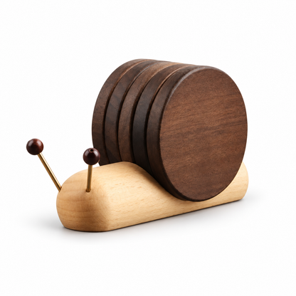 Black Walnut Snail Coaster Set