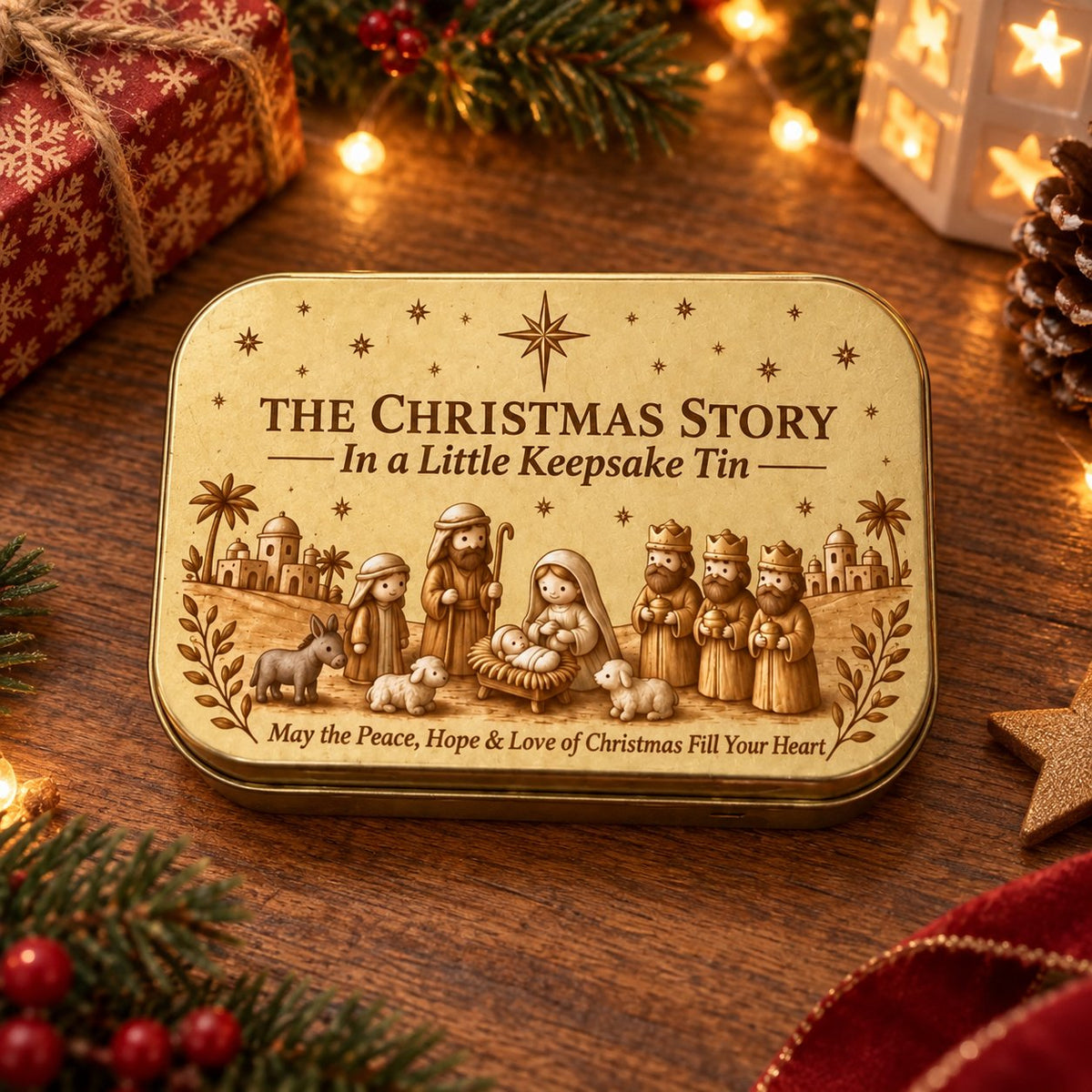 ✝️ BUY 1 GET 2 FREE 🎁🙏 Mini Nativity Scene Keepsake Tin 🔥
