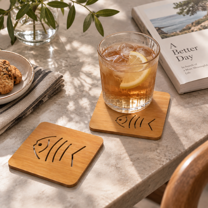 3-Piece Fish Bamboo Trivet Set