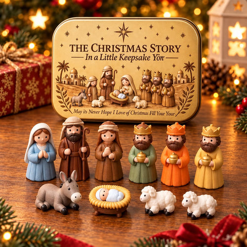 ✝️ BUY 1 GET 2 FREE 🎁🙏 Mini Nativity Scene Keepsake Tin 🔥