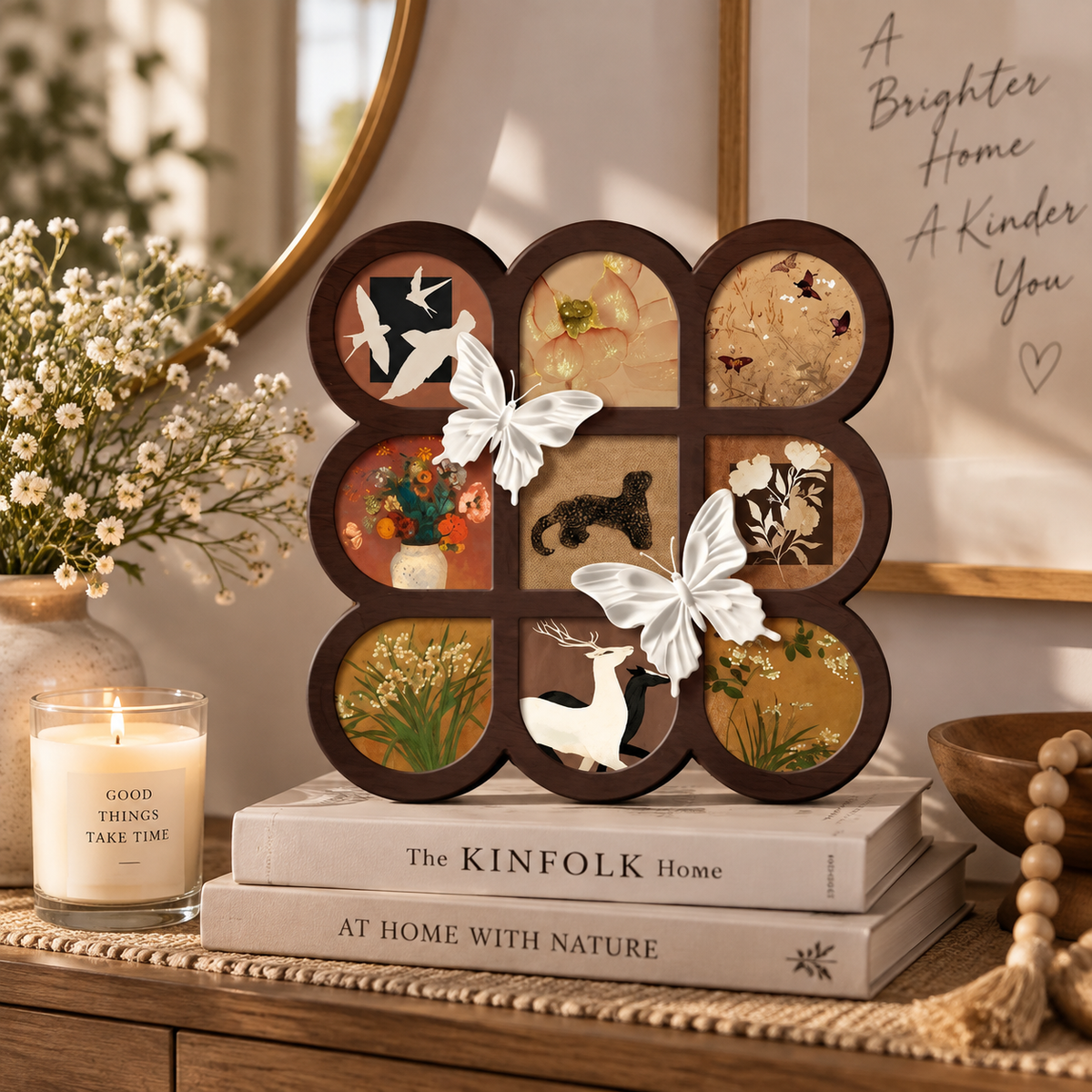 Eastern-Inspired 9-Panel Decorative Art