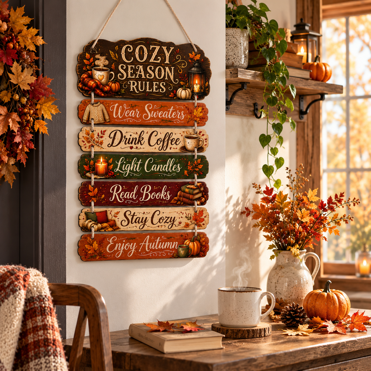 Cozy Season Rules Fall Sign