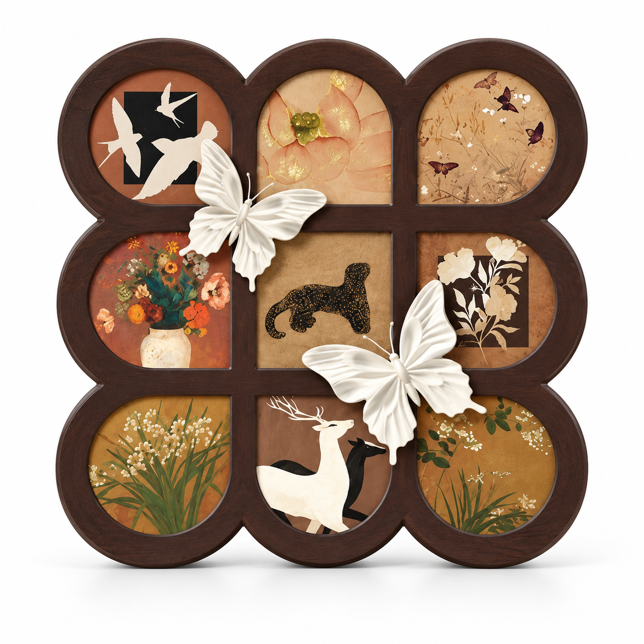 Eastern-Inspired 9-Panel Decorative Art