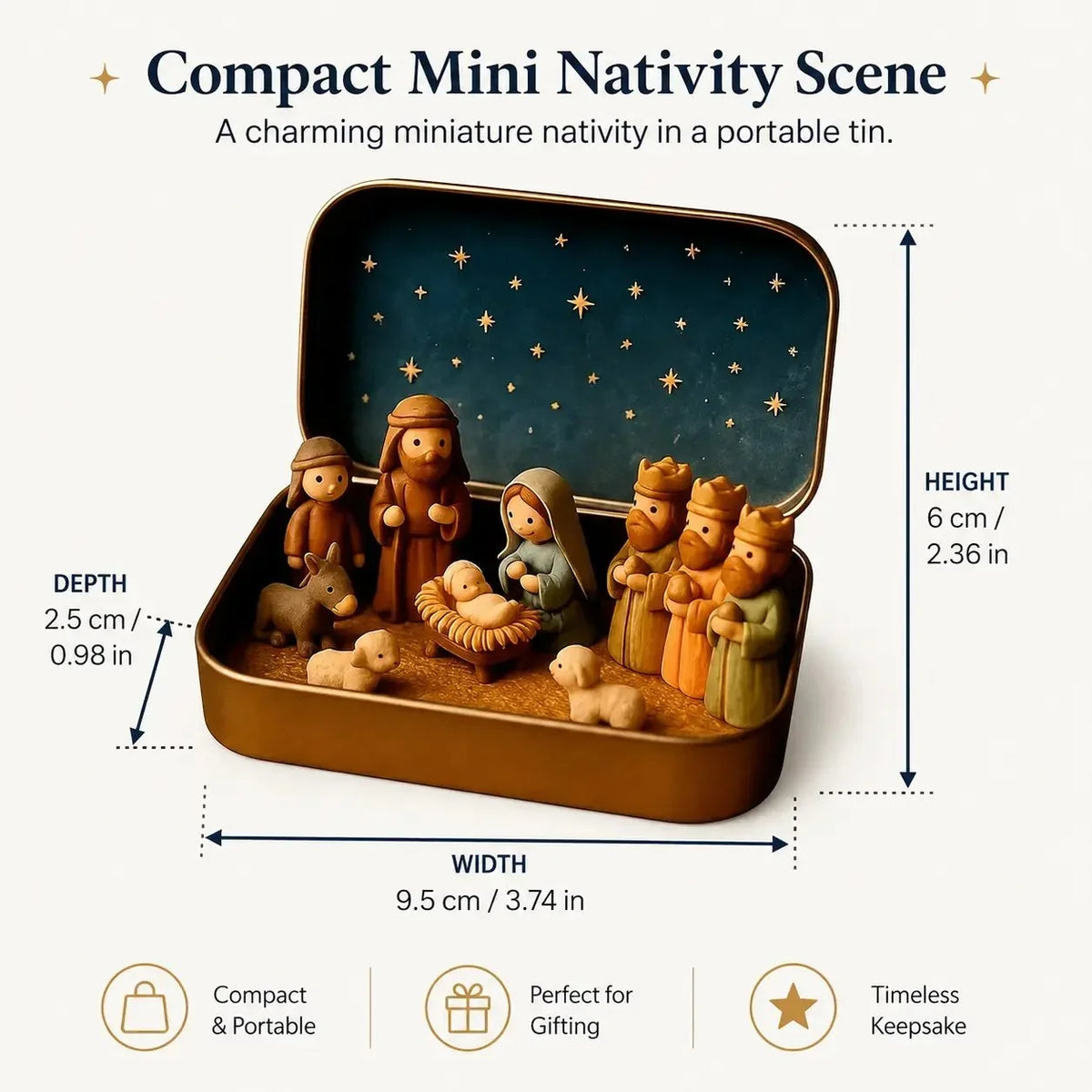 ✝️ BUY 1 GET 2 FREE 🎁🙏 Mini Nativity Scene Keepsake Tin 🔥