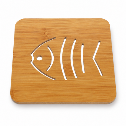 3-Piece Fish Bamboo Trivet Set