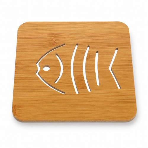 3-Piece Fish Bamboo Trivet Set