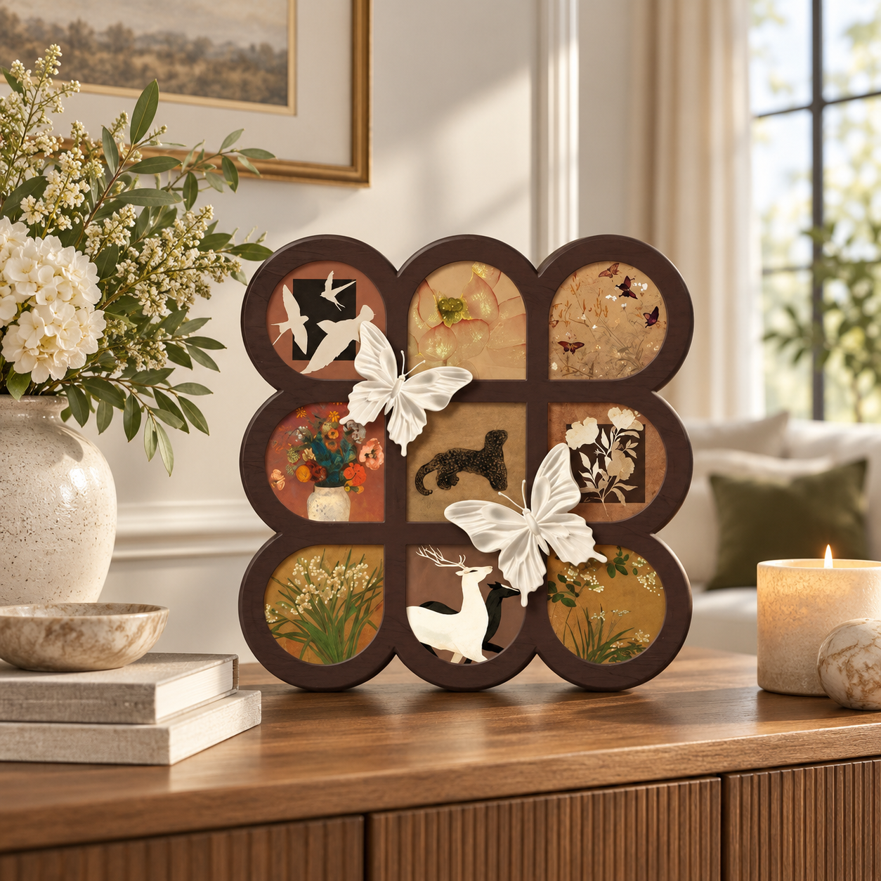 Eastern-Inspired 9-Panel Decorative Art