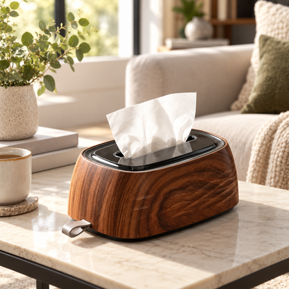 Walnut Tissue Box Holder