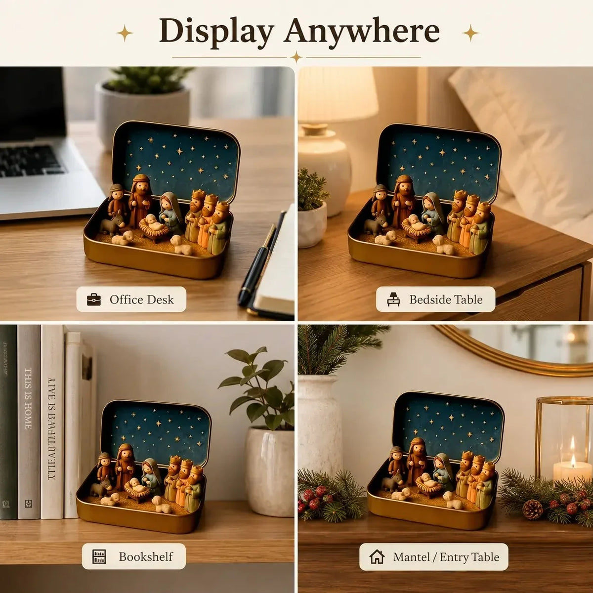 ✝️ BUY 1 GET 2 FREE 🎁🙏 Mini Nativity Scene Keepsake Tin 🔥