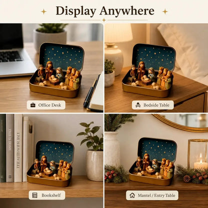 ✝️ BUY 1 GET 2 FREE 🎁🙏 Mini Nativity Scene Keepsake Tin 🔥