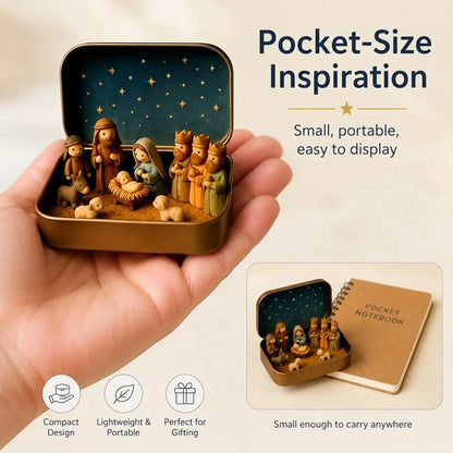 ✝️ BUY 1 GET 2 FREE 🎁🙏 Mini Nativity Scene Keepsake Tin 🔥