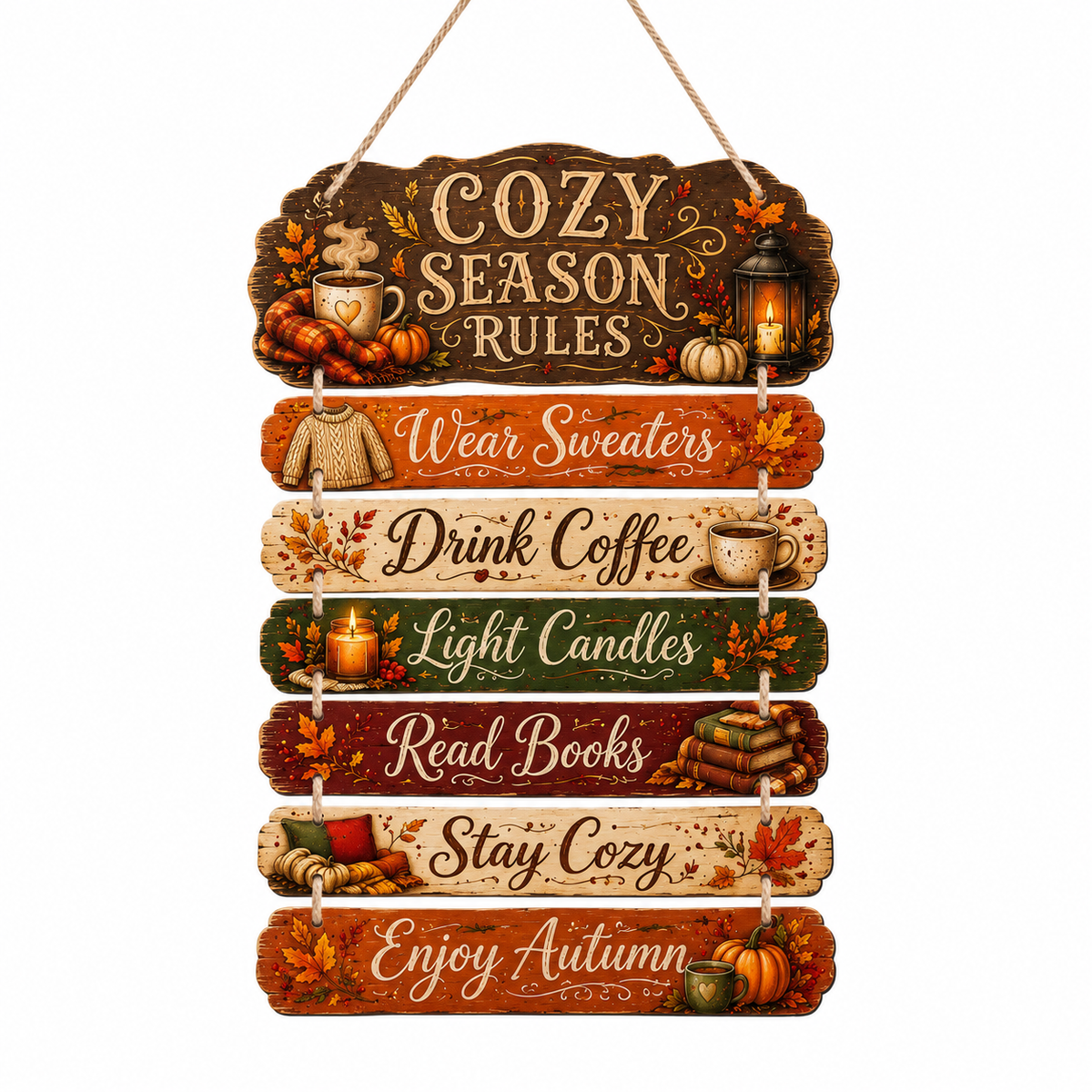 Cozy Season Rules Fall Sign