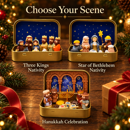✝️ BUY 1 GET 2 FREE 🎁🙏 Mini Nativity Scene Keepsake Tin 🔥
