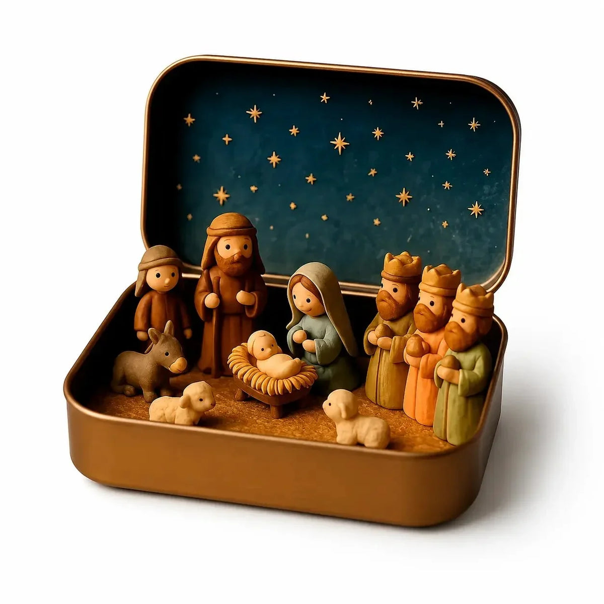 ✝️ BUY 1 GET 2 FREE 🎁🙏 Mini Nativity Scene Keepsake Tin 🔥