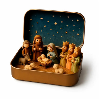 ✝️ BUY 1 GET 2 FREE 🎁🙏 Mini Nativity Scene Keepsake Tin 🔥