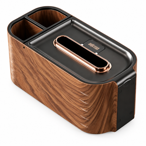 Walnut Tissue Box Organizer