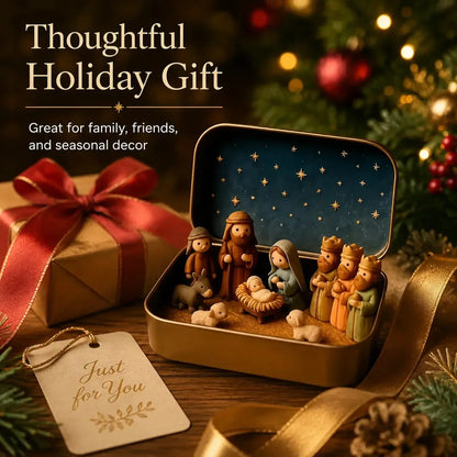 ✝️ BUY 1 GET 2 FREE 🎁🙏 Mini Nativity Scene Keepsake Tin 🔥