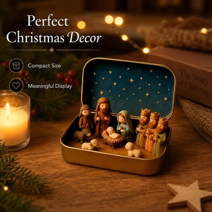 ✝️ BUY 1 GET 2 FREE 🎁🙏 Mini Nativity Scene Keepsake Tin 🔥