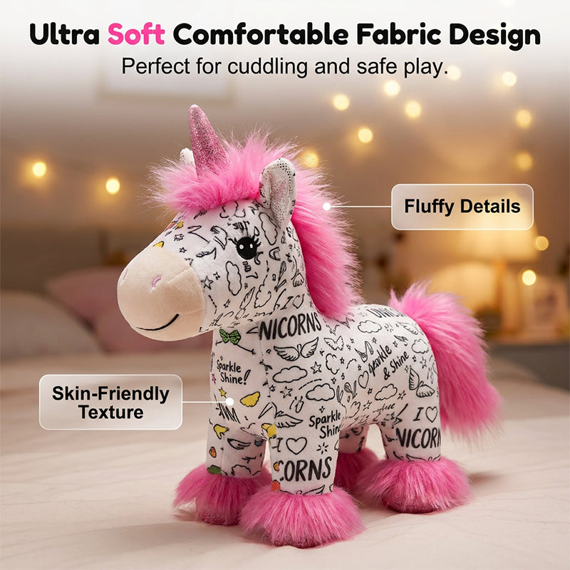 🦄DIY Color-In Unicorn Plush Toy Kit🌈