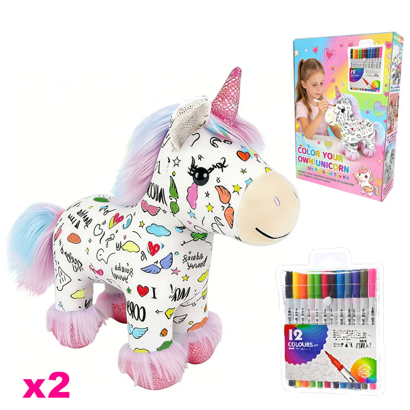🦄DIY Color-In Unicorn Plush Toy Kit🌈