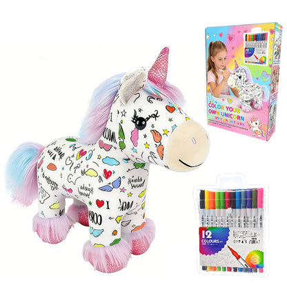 🦄DIY Color-In Unicorn Plush Toy Kit🌈
