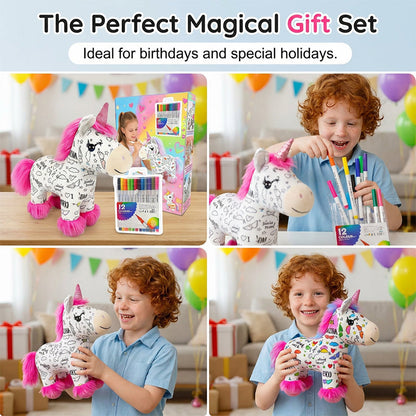 🦄DIY Color-In Unicorn Plush Toy Kit🌈